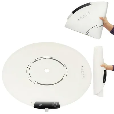 Produktbild von Speisewärmer, faltbare Silikon-Wärmetablett für Speisen, 40-120°C, 9-stufige Temperaturregelung, 2-12 Std. Timer, kindersicher, 65cm Durchmesser, 300W