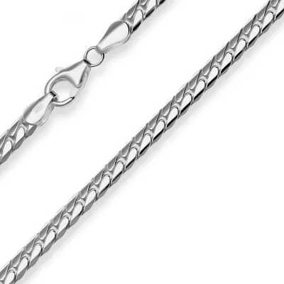 Produktbild von 4,2mm Armband Panzerkette oval Armschmuck aus 925 Silber rhodiniert 19cm