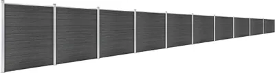Produktbild von vidaXL Zaunelement Set WPC 1737x186 cm Schwarz