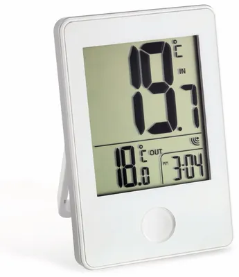 Produktbild von Tfa Funk-Thermometer mit Uhr wei&szlig (30-3051-02)
