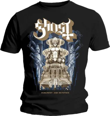 Image de Ghost - "Ceremony & Devotion" T-shirt pour homme/femme unie RO1683 (L) (Noir)