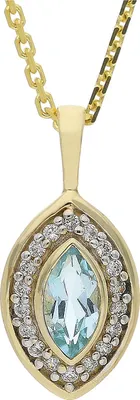 Produktbild von JuwelmaLux Anhänger 333/000 (8 Karat) Gold mit Blautopas und Zirkonia JL39-02-0550