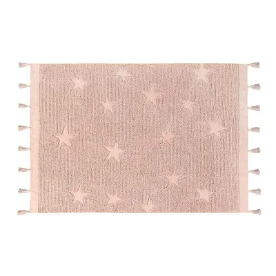 Produktbild von Baumwollteppich Sternmuster - rosa - 120 x 175