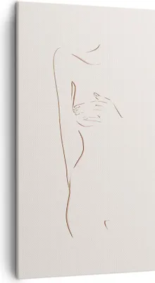 Produktbild von Bild auf Leinwand - Leinwandbild - Einteilig - Skizze Nacktheit Frau - 45x80cm - Wand Bild - Wanddeko - Wandbilder - Leinwanddruck - Bilder - Wanddekoration - Leinwand bilder - Wandbild - PA45x80-4552