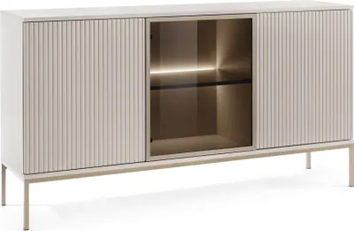 Obrázok produktu pre Selsey Tosena - Príborník s 3 dvierkami a LED, béžová, 154 cm