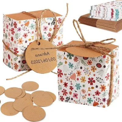 Produktbild von Kleine Papierschachteln 6x6x4cm mit Blumenmotiv