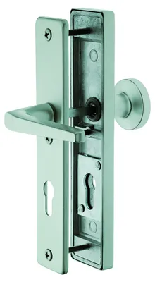 Hausdeurbeschlag, Aluminium silber, quadratisch, 10 mm, Abstand 92 mm