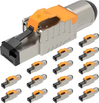 Produktbild von Netzwerkstecker Cat8 Cat8.1 RJ45 Stecker 16 Steckverbinder werkzeuglos geschirmt