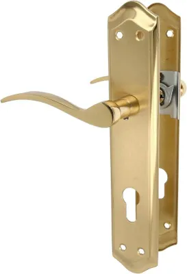 Obrázok produktu pre Elegantné dverové kľučky z mosadze v zlatej farbe, 256 x 48 mm