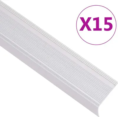Obrázok produktu pre Nábytkové schodiskové profily v tvare L 15 ks. Hliník 90 cm Strieborná 2025