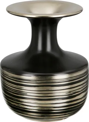 Immagine prodotto di GILDE Vase, Flasche, "Talin", gestreift, Keramik, schwarz, , H. 19 cm, D. 16 cm 28941