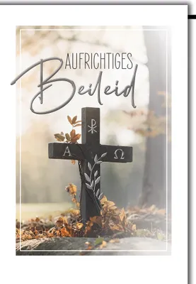 Produktbild von Trauer Aufrichtiges Beileid Kreuz Kondolenz Beileidskarte mit Umschlag