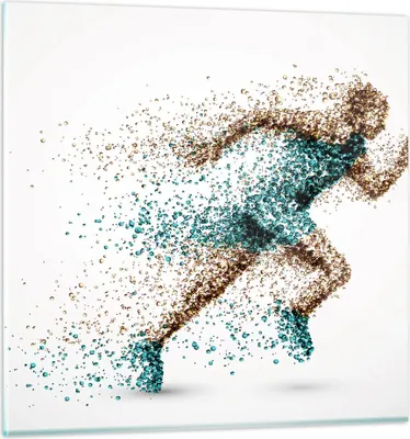 Produktbild von Bilder auf glas - Athlet sprinter sport läufer - 60x60cm - Glasbilder - Wandbilder - Kunstdruck - zum Aufhängen bereit - Wanddekoration aus Glas - Glas Bilder - Wandbild auf Glas - GAC60x60-2802