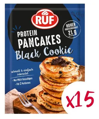 Produktbild von RUF Protein Pancakes Black Cookies (15 Stück)