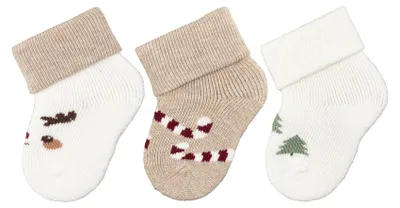 Produktbild von Sterntaler Erstlingssocken 3er Pack Unisex – Baby Socken Weihnachten mit Umschla