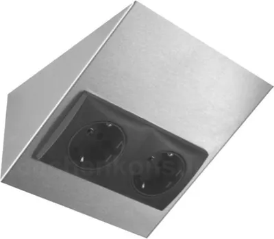 Produktbild von Thebo Keilsteckdose 228896ST2 Edelstahl 2fach ST/2 889 142 mm waagerecht