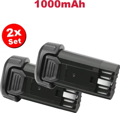 Produktbild von 2x Li-Ion Akku für DeWalt DCB095, DCF680, DCF680N1, DCF680N2, DCF680G2, DCF680G2F-QW, DCF682, DW4390, DCL023 - ersetzt DCB080 / 7,2V 1000mAh Akku