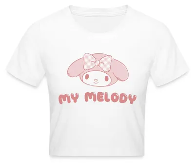 Produktbild von Spreadshirt My Melody Portrait Crop Top, S, Weiß