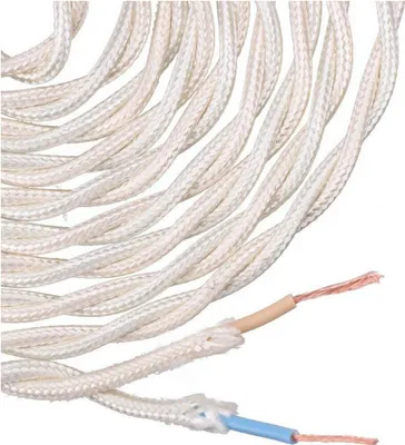 Zdjęcie produktu dla Pleciony kabel tekstylny 2x0.75mm c-15 beżowy jedwabny 5m