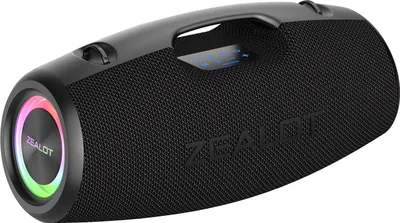 Produktbild von ZEALOT S78 Tragbarer kabelloser Lautsprecher, leistungsstarker Subwoofer, Stereo-MP3-Wiedergabe mit BT 5.2-Technologie, unterstuetzt AUX-TF-Karte, 100 W kabelloser Outdoor-Lautsprecher, lange Spielzeit, kompakt und tragbar, perfekt fuer Partys, Schwarz