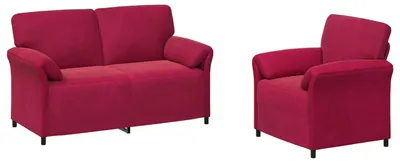 Produktbild von vidaXL Sofa Set 2 stk. Weinrot Samt