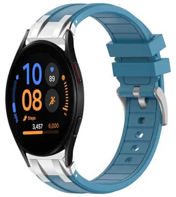 Immagine prodotto di Per Samsung Galaxy Watch FE 40 mm in silicone a sgancio rapido fibbia d'argento sostituzione braccio banda blu