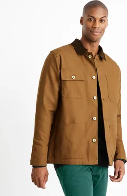 Produktbild von Celio Herren Jacke Baumwolle XL warm gefüttert regendicht mit Cordkragen