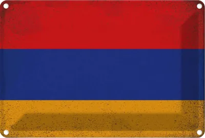 Produktbild von vianmo Blechschild 20x30 cm Armenien Armenia Vintage Flagge Fahne Wappen