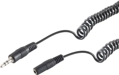 Produktbild von Klinkenst. 3,5mm / Klinkenbuchse 3,5mm, Spiral, 3m