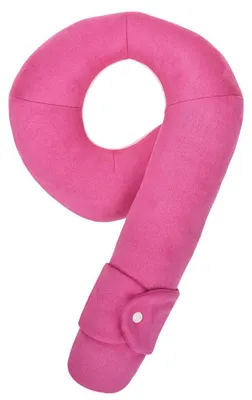 Image de Coussin de voyage pour enfants, forme écureuil, couleur rose, idéal pour le train, l'avion ou la voiture, à partir de 3 ans