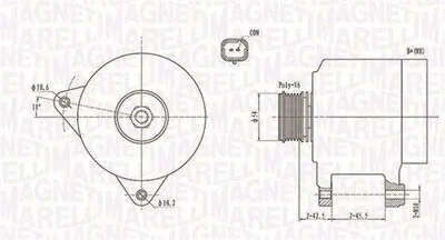 Produktbild von MAGNETI MARELLI 063731914010 Lichtmaschine Generator LiMa 150A 12V passend für PEUGEOT 307 CC (3B) 307 (3A/C) 407 SW (6E) 807 MPV 307 Break (3E) 407