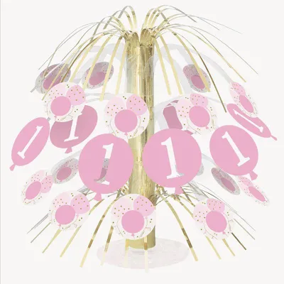 Produktbild von Tischdekoration 1. Geburtstag Vichy Karo rosa