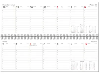 Produktbild von Querkalender 30x10cm 1 Woche/Seite Kalendarium 2027