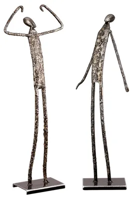 Zdjęcie produktu dla Figurka, postać, "emocja", metal, srebrny, długość: 5,5 cm, szerokość: 12 cm, wysokość: 32 cm, numer katalogowy: 51872, kod produktu: 4063387518724, zestaw 2 sztuk (sortowany)