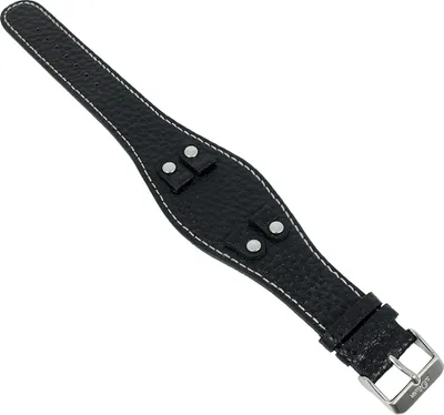 Produktbild von s.Oliver Uhrenarmband Unterlagenband Leder schwarz 18mm SO-1893-LQ