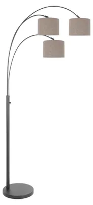 Image de Steinhauer - lampadaire - Sparkled Light - noir - lin métal - lampe arquée - E27 - 3826ZW