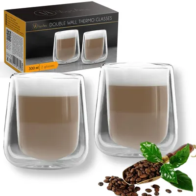 Immagine prodotto di Vog&Arths - Bicchieri da caffè a doppia parete - 2 pezzi - 300 ml - Bicchieri