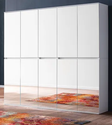 Produktbild von Garderobe Reflect Schuhschrank in weiß 10-türig, 185x191 cm variable Einteilung