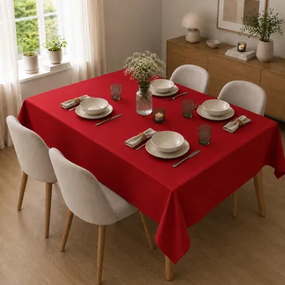Immagine prodotto di Tovaglia 110 x 160 cm per tavolo da cucina e da pranzo in rosso scuro