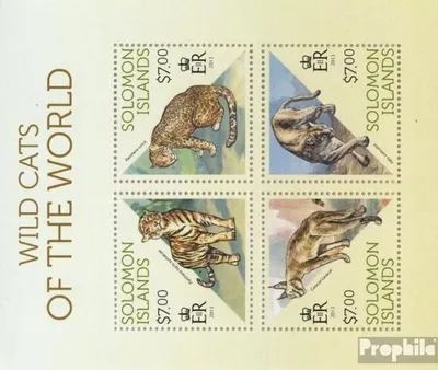 Produktbild von Briefmarken Salomoninseln 2013 Mi 2167-2170 Kleinbogen (kompl. Ausg.) postfrisch Wilde Katzen