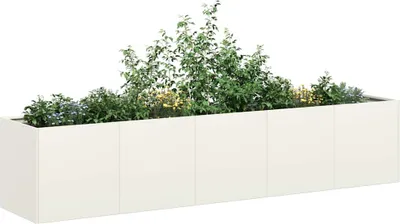 Produktbild von "SALE 2026"Pflanztopf/Blumenkübel Moderne - Pflanzkübel - Blumentopf Weiß 200x40x40cm Kaltgewalzter Stahl NEU714115 - Beete