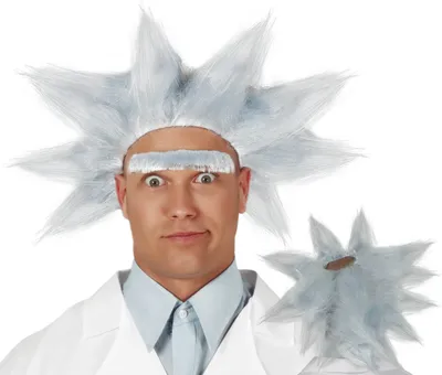 Produktbild von Verrückter Wissenschaftler Perücke mit Monobraue für Herren