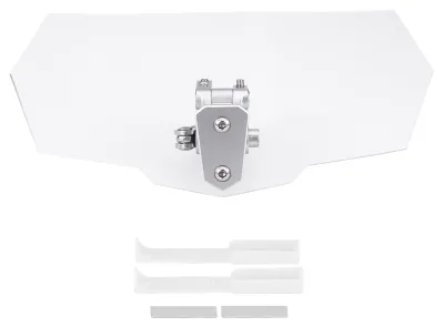 Image de Écran de protection contre le vent, tout neuf - Écran universel - Support réglable - Dimensions : 270 x 120 x 44 mm - Pare-brise transparent - Adapté aux motos - Protection contre le vent pour moto
