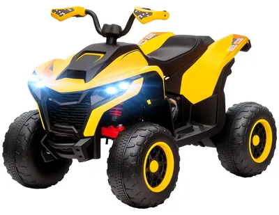 Productafbeelding van AIYAPLAY Elektrische Quad voor kinderen, 12V elektrische kinderquad met 2 motoren, snelheid 3-6 km/u, geel