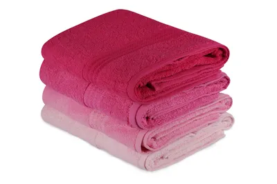 Produktbild von Mijolnir, Hochwertiges Badetuch-Set (4 Teile), 100% Baumwolle, 500 g/m², 70 x 140 cm | Waschbar bei 40 °C | Farben: Hellrosa, Pink, Staubrosa, Fuchsia | Stilvoll und funktional.