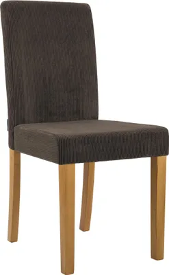 Produktbild von CLP Esszimmerstuhl Ina Cordbezug gepolstert mit Rückenlehne und Holzbeinen braun Gestell Farbe antik-hell