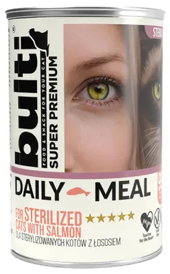 Produktbild von Katzenfutter - feuchte Katzennahrung - Daily Meal Hähnchen und Lachs - 400g Katzenfutter für sterilisierten Katzen