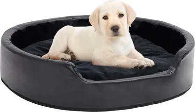 Produktbild von Hundebett Schwarz 79x70x19 cm Plüsch und Kunstleder , Hundebetten Design 2024