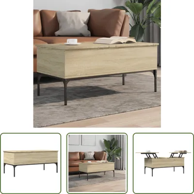 Produktbild von The Living Store Couchtisch Sonoma-Eiche 100x50x45 cm Holzwerkstoff und Metall