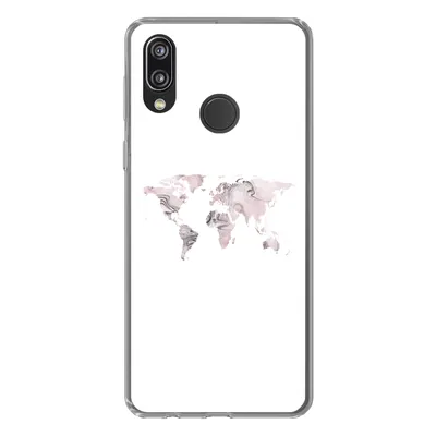 Produktbild von MuchoWow® Handyhülle Schutzhülle Hülle für Huawei P20 Lite (2020) Weltkarte - Marmor - Grau Silikon Softcase Handy Hülle - Kartenhalter